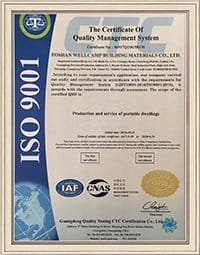 Product certification certificates for container houses