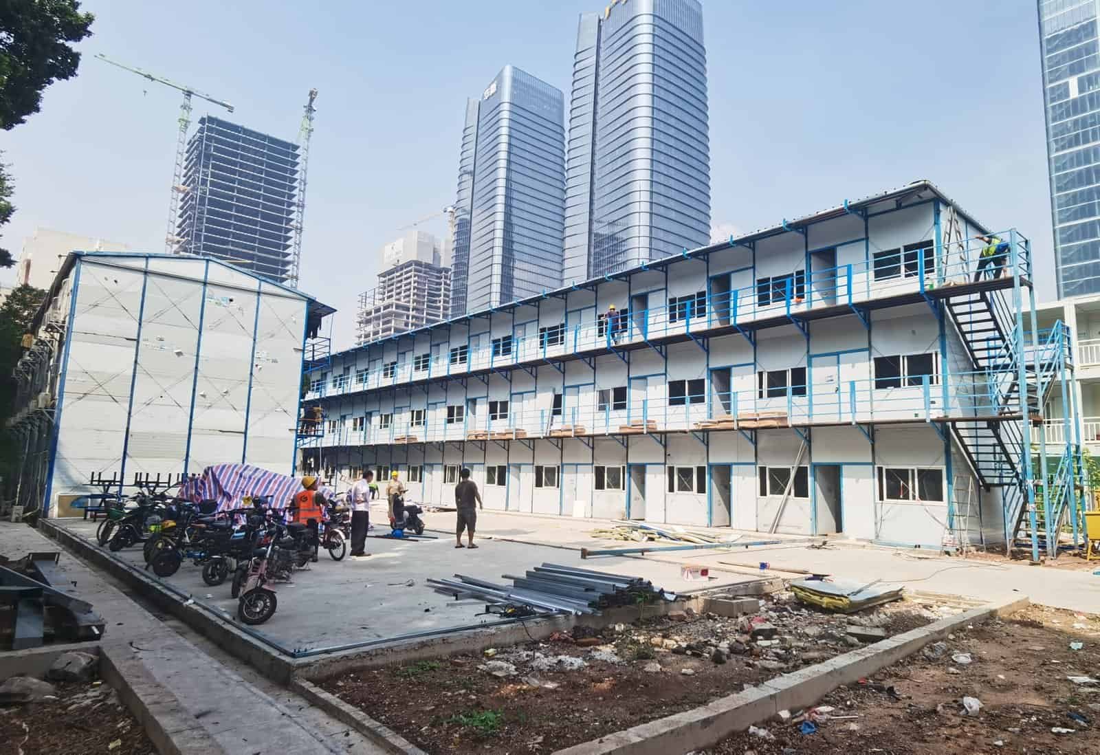T-Type prefab dormitory exterior — modular worker accommodation building